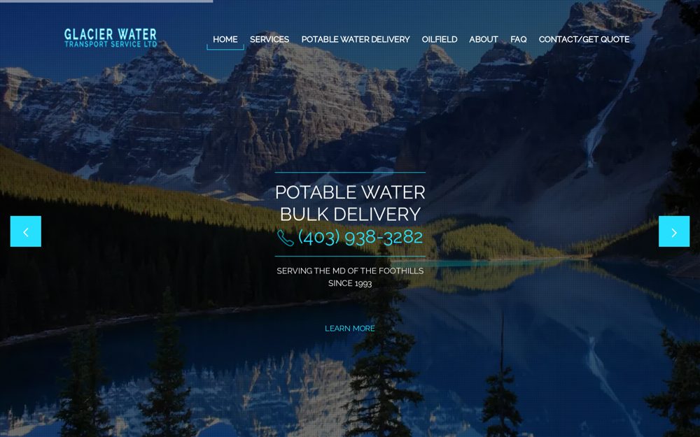Glacier Water Transport website